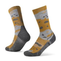 Skarpety turystyczne Buff Merino LIghtweight Crew Sock LWC2. Żółte skarpety Buff, bez wzorów, z elastanu. Za 129.90 zł.