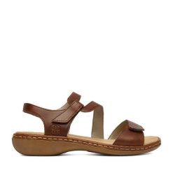 Sandały Rieker. Brązowe sandały Rieker, bez wzorów, bez obcasa, na płaskiej podeszwie, bez zapięcia. Za 339.99 zł.
