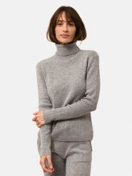Just Cashmere Kaszmirowy sweter "Lanais" w kolorze szarym rozmiar: S. Szare golfy Just Cashmere, s, bez wzorów, z kaszmiru, bez ramiączek. Za 361.02 zł.