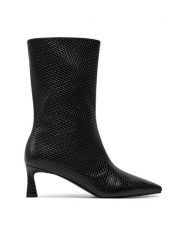 Pollini Botki SA24135C1LTK0000 Czarny. Czarne botki Pollini, bez wzorów, ze skóry, bez obcasa, na szpilce, bez zapięcia. Za 1,899.00 zł.