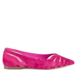 Baleriny Eva Minge. Czerwone baleriny Eva Minge, bez wzorów, bez obcasa. Za 399.99 zł.