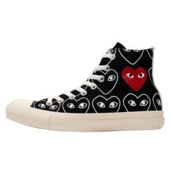 Buty do chodzenia dla dorosłych Converse Comme des Garçons Black Heart Print. Białe trampki Converse, bez wzorów, bez zapięcia. W wyprzedaży za 1,201.20 zł.