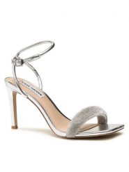 Steve Madden Sandały Entice-R SM11002267-751 Srebrny. Szare sandały Steve Madden, bez wzorów, z materiału, bez obcasa, na szpilce, bez zapięcia. Za 549.99 zł.