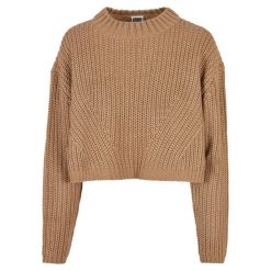 Oversizowa Bluza Damska Z Szerokimi Rękawami. Brązowe bluzy Urban Classics, xs, bez wzorów, bez kaptura. Za 131.99 zł.
