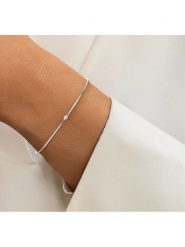 DIA DIAMONDS Srebrna bransoletka z diamentem rozmiar: onesize. Szare bransoletki DIA DIAMONDS, z diamentem, srebrne. Za 228.92 zł.