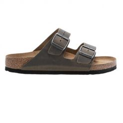 Klapki dorosłych Birkenstock Arizona Faded. Brązowe klapki Birkenstock, bez wzorów, z materiału, bez obcasa. Za 596.00 zł.