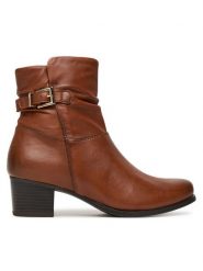 Caprice Botki 9-25300-45 Brązowy. Brązowe botki Caprice, bez wzorów, ze skóry, bez obcasa, na słupku, bez zapięcia. Za 589.99 zł.