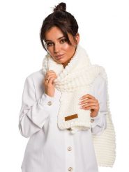 Be Wear Szalik w kolorze kremowym - (D)168 x (S)32 cm rozmiar: onesize. Brązowe szaliki Be Wear, z aplikacjami, z materiału. Za 102.95 zł.