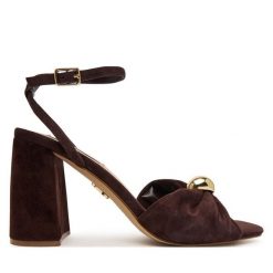 Sandały Steve Madden. Brązowe sandały Steve Madden, bez wzorów, bez obcasa, na słupku, bez zapięcia. Za 519.99 zł.