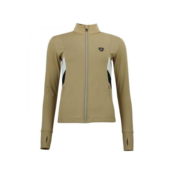 Damska koszulka typu 1st skin z zamkiem błyskawicznym Peak Mountain. Brązowe bluzki Peak Mountain, bez wzorów, sportowe, bez kołnierzyka, bez ramiączek. W wyprzedaży za 181.50 zł.