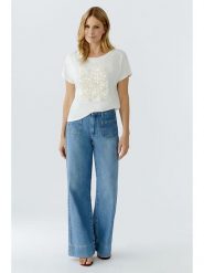 Oui Koszulka w kolorze kremowym rozmiar: 40. Brązowe bluzki Oui, bez wzorów, bez kołnierzyka, bez ramiączek. Za 152.99 zł.