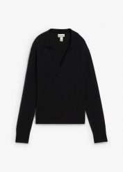 Sweter kaszmirowy z certyfikatem Good Cashmere Standard®. Czarne swetry bonprix, bez wzorów, z kaszmiru, bez ramiączek. Za 379.99 zł.