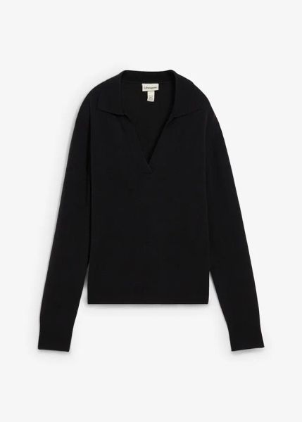 Sweter kaszmirowy z certyfikatem Good Cashmere Standard®. Czarne swetry bonprix, bez wzorów, z kaszmiru, bez ramiączek. Za 379.99 zł.