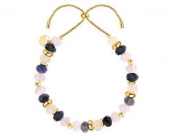 Bransoletka z mosiądzu pozłacana z sodalitami kwarcami. Bransoletki Artelioni, z kwarcem, pozłacane. Za 219.00 zł.