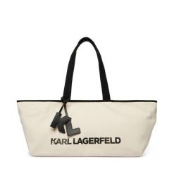Torebka KARL LAGERFELD. Brązowe shopper KARL LAGERFELD, bez wzorów, bez dodatków. Za 549.99 zł.
