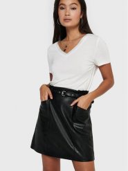 ONLY Spódnica z imitacji skóry Heidi 15229099 Czarny Regular Fit. Czarne spódnice Only, xs, bez wzorów, ze skóry. Za 59.99 zł.