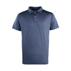 Koszulka polo Coolchecker z zatrzaskami Premier. Niebieskie koszulki polo PREMIER, bez wzorów, bez kołnierzyka, bez ramiączek. Za 125.00 zł.