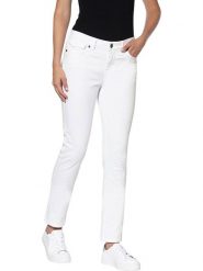 Heine Dżinsy - Slim fit - w kolorze białym rozmiar: 34. Białe jeansy Heine, bez wzorów. Za 101.23 zł.