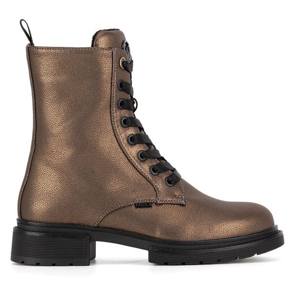 Trzewiki MEXX. Brązowe botki Mexx, bez wzorów, bez obcasa, na płaskiej podeszwie, bez zapięcia. Za 299.99 zł.