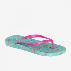 Damskie klapki Coqui. Czerwone klapki Coqui, bez wzorów, z materiału, bez obcasa. Za 126.99 zł.