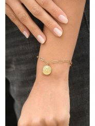 MOODE Bransoletka "Lindsey" z zawieszką rozmiar: onesize. Żółte bransoletki MOODE, ze stali. Za 39.99 zł.