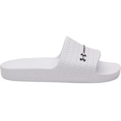 Klapki damskie Under Armour. Białe klapki Under Armour, bez wzorów, bez obcasa. Za 152.50 zł.