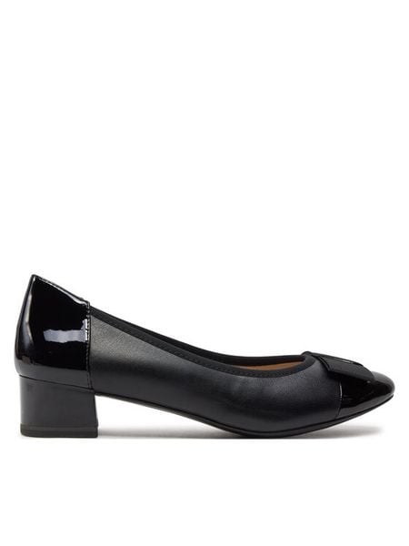 Caprice Baleriny 9-22307-42 Czarny. Czarne baleriny Caprice, bez wzorów, ze skóry, bez obcasa. Za 165.99 zł.