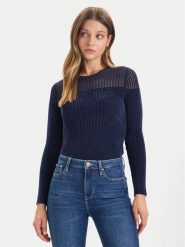 Guess Sweter W5BR62 Z0890 Granatowy Slim Fit. Niebieskie swetry Guess, m, z aplikacjami, z wiskozy, bez ramiączek. Za 439.99 zł.