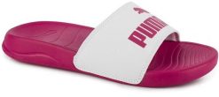 Damskie klapki sportowe na basen plażę PUMA POPCAT 20. Białe klapki Puma, bez wzorów, z materiału, bez obcasa. Za 69.00 zł.