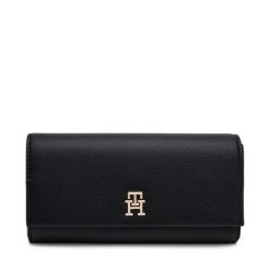 Duży Portfel Damski Tommy Hilfiger. Czarne portfele TOMMY HILFIGER, bez wzorów. Za 219.99 zł.