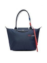Longchamp Torebka 2605HBG Granatowy. Niebieskie shopper Longchamp, bez wzorów, z materiału, bez dodatków. Za 2,679.00 zł.