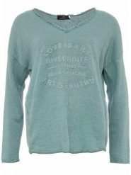 Zwillingsherz Bluza "Love is Art" w kolorze turkusowym rozmiar: S/M. Niebieskie bluzy Zwillingsherz, m, bez wzorów, bez kaptura. Za 149.66 zł.