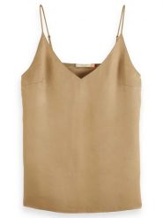 Scotch & Soda Top w kolorze beżowym rozmiar: S. Brązowe topy Scotch & Soda, s, bez wzorów, z wiskozy, bez kołnierzyka, bez ramiączek. Za 92.21 zł.