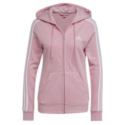 Damska bluza z polaru 3stripe zip-up adidas Essentials. Białe bluzy Adidas, m, bez wzorów, z polaru, bez kaptura. Za 274.50 zł.
