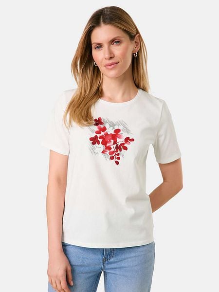 TAIFUN Koszulka w kolorze białym rozmiar: 46. Białe bluzki Taifun, bez wzorów, bez kołnierzyka, bez ramiączek. Za 61.46 zł.