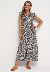 Brązowa Bawełniana Sukienka Boho Wiązana z Tyłu Brynivia. Brązowe sukienki Born2be, na co dzień, s, bez wzorów, z bawełny, boho, bez kołnierzyka, bez ramiączek, maxi, proste. Za 119.99 zł.