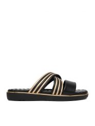 Go Soft Klapki CEO-W8087 Czarny. Czarne klapki GO SOFT, bez wzorów, ze skóry, bez obcasa. Za 99.99 zł.