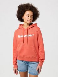 WRANGLER DAMSKA BLUZA Z KAPTUREM WRANGLER REGULAR HOODIE BURNT SIENNA 112350336. Bluzy Wrangler, s, bez wzorów, z kapturem. Za 189.99 zł.