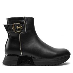 Botki Liu Jo. Czarne botki Liu Jo, bez wzorów, bez obcasa, na płaskiej podeszwie, bez zapięcia. Za 719.99 zł.