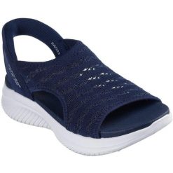 Sandały damskie Skechers Ultra Flex 3.0 Sandal Sun W. Niebieskie sandały Skechers, bez wzorów, z materiału, bez obcasa, bez zapięcia. Za 390.00 zł.