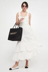 Sukienka maxi TWINSET. Sukienki Twinset Milano, m, bez wzorów, bez kołnierzyka, bez ramiączek, maxi. W wyprzedaży za 816.73 zł.
