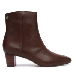Botki LAUREN RALPH LAUREN. Brązowe botki Lauren Ralph Lauren, bez wzorów, bez obcasa, na słupku, bez zapięcia. Za 889.99 zł.
