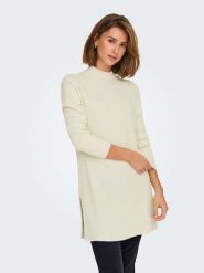 ONLY Sweter w kolorze kremowym rozmiar: XL. Brązowe swetry Only, xl, bez wzorów, ze splotem, bez ramiączek. Za 88.02 zł.