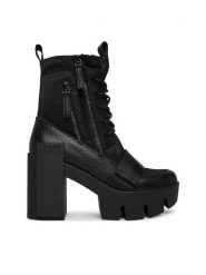 United Nude Trzewiki Grip Combat Mid 1096201165 Czarny. Czarne botki United Nude, bez wzorów, ze skóry, bez obcasa, na słupku, bez zapięcia. Za 1,679.00 zł.