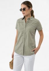 Zielona koszula C-LIPERA. Zielone koszule Volcano, l, bez wzorów, z bawełny, klasyczne, bez kołnierzyka, bez ramiączek. Za 89.99 zł.