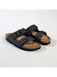 BACKSUN Klapki "Bali" w kolorze antracytowym rozmiar: 40. Czarne klapki Backsun, bez wzorów, z otwartym noskiem, bez obcasa. Za 130.99 zł.