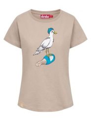 Derbe Koszulka w kolorze beżowym rozmiar: XL. Brązowe bluzki Derbe, xl, bez wzorów, z bawełny, bez kołnierzyka, bez ramiączek. Za 91.56 zł.