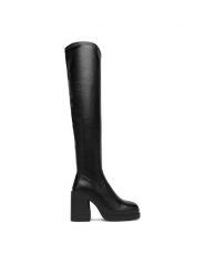 DeeZee Kozaki 6101-1 Czarny. Czarne kozaki DeeZee, z materiału, bez obcasa, na słupku, bez zapięcia. Za 249.99 zł.