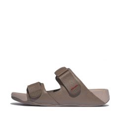 Sandały FitFlop Gogh Moc. Brązowe sandały FIT FLOP, bez wzorów, ze skóry, eleganckie, bez obcasa, bez zapięcia. Za 600.50 zł.