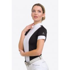 Koszulka konkursowa damska Queen. Czarne bluzki CAVALLIERA, l, bez wzorów, z koronki, eleganckie, bez kołnierzyka, bez ramiączek. W wyprzedaży za 263.00 zł.
